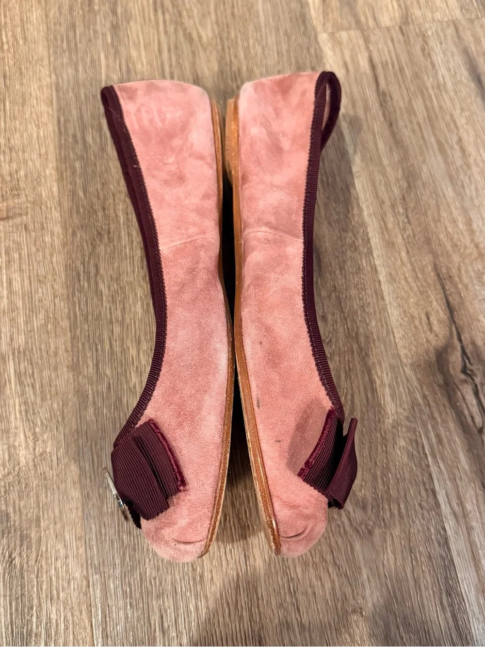 Kate Spade Shoes Womens Sz 8.5M Fontana Pink Mauve Suede Ballet Flats Bow Preppy